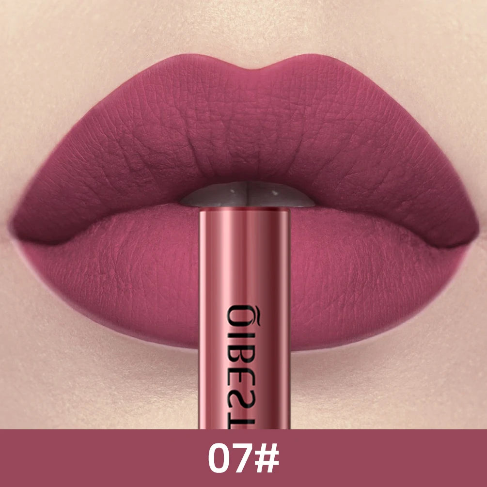 QIBEST 24 Colors Liquid Lipstick Ultra Matte Velvet Long Lasting Women Beauty Red Nonstick Cup Waterproof Lip Gloss Nude Makeup