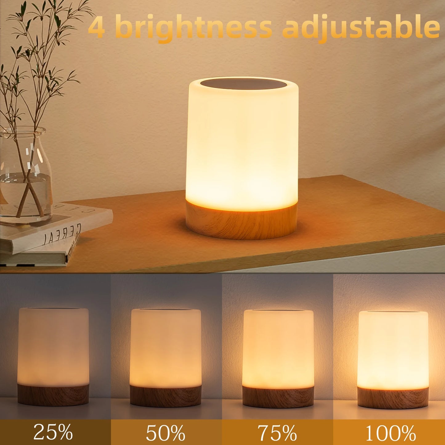 16 Colors Smart Touch Bedside Table Lamp RGB USB Rechargeable Night Light Desk Lamp Bedroom Decoration Gift Dining Table Light