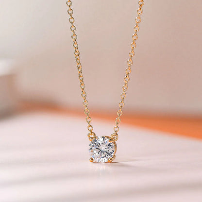 New Jewelry Small Crystal Pendant Necklaces For Women Shiny Zirconia Necklace For Female Wedding Engagement Birthday Gifts N415