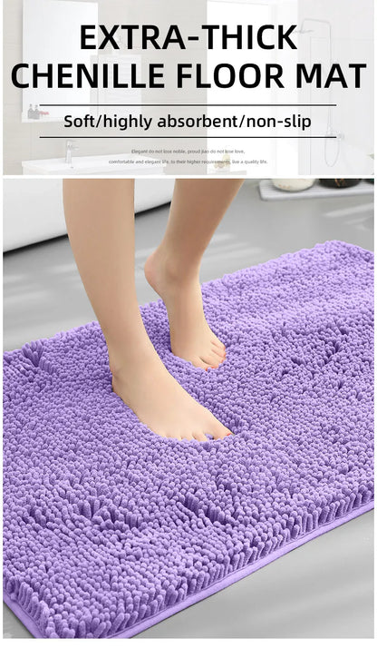 Bathroom mat chenille absorbent carpet bathroom bathtub room living room door bathroom absorbent pad