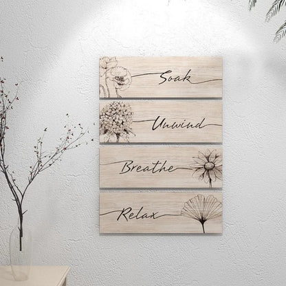 Wall Plate Wooden Floral Wall Art Funny Decorative Plants Hanging Sign Handmade Wall Decor Paintings Office