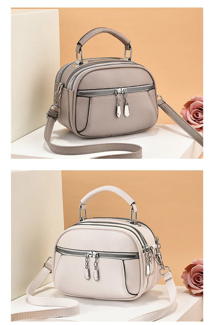 Women Small Purses and Handbags PU Leather Solid Color Zipper Shoulder Bag Cross Body Bags Small Wallets Short Handle Bag