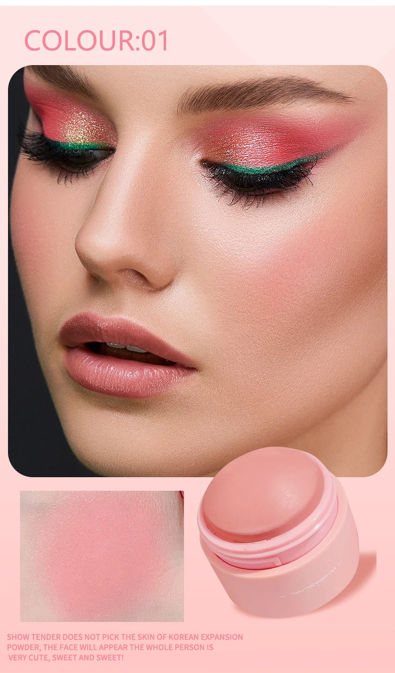 6 colors Waterproof Blush Cream - Long-Lasting, Multi-Use Makeup for Women