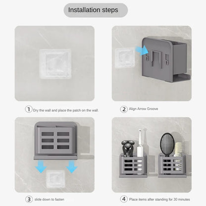 Bathroom Shelves Multifunctional Washbasin Storage Tube Toothbrush Razor Storage Rack Wall-mounted Bathroom Supplies