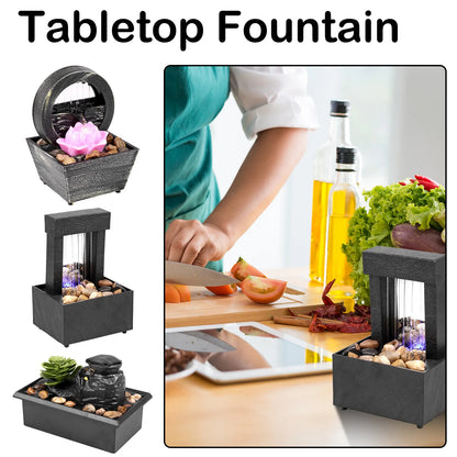 Desktop Water Fountain Decor TableTop Fountain Relaxation Tabletop Relaxion Mini Indoor Water Fountain for Home Decor Crafts