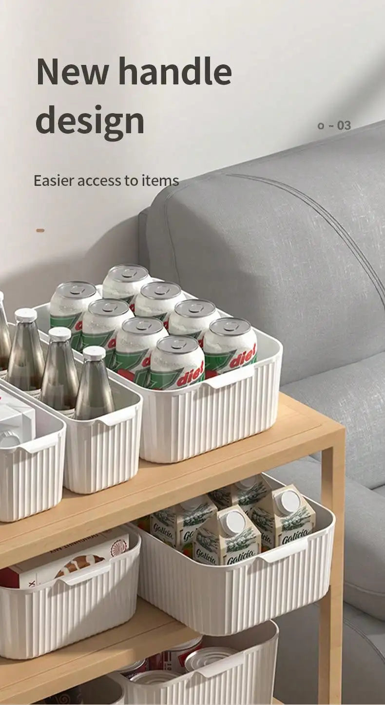 WORTHBUY Bathroom Storage Box Makeup Organizer Plastic Desktop Cosmetics Organizer Multifunctional Toiletries Storage Basket