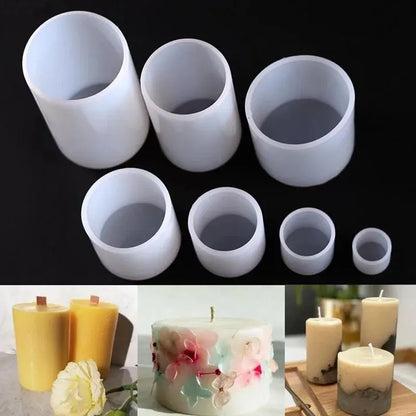 New Cylinder Silicone Candle Mold Epoxy Resin Casting DIY Crafts Wax Making Supplies Soap Gift Home Decor