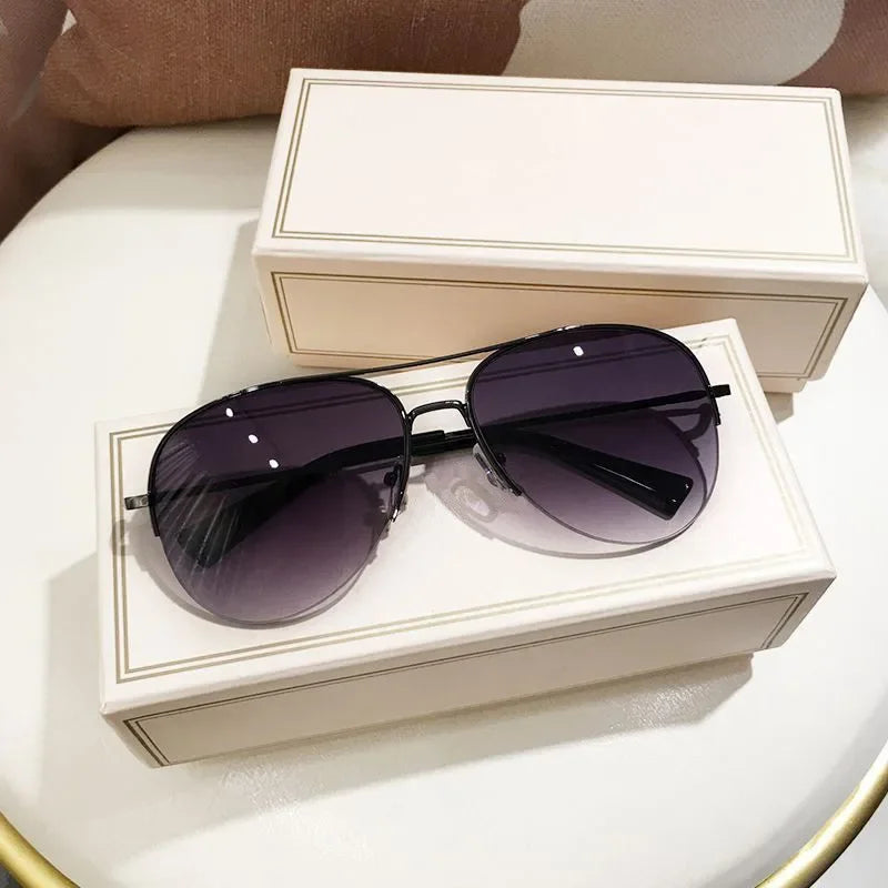 Classic Sunglass Aviator Metal Frame Outdoor Sports Anti-UV 400 Driving Sunglasses Glasses Unisex Ins Style Trendy Hip Hop