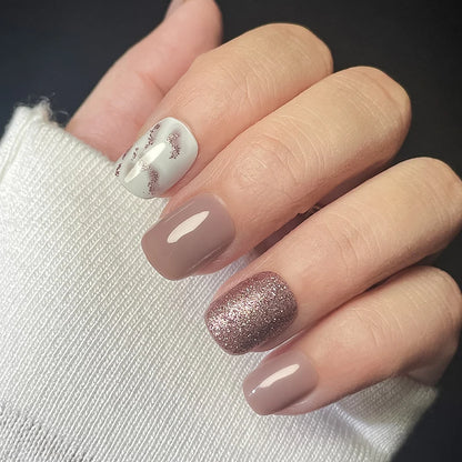 24pcs Casual Short Square Fake Nails Art Lavender Nail Romantic Colors Removable Full Cover Press on Nails Womens Nail Products