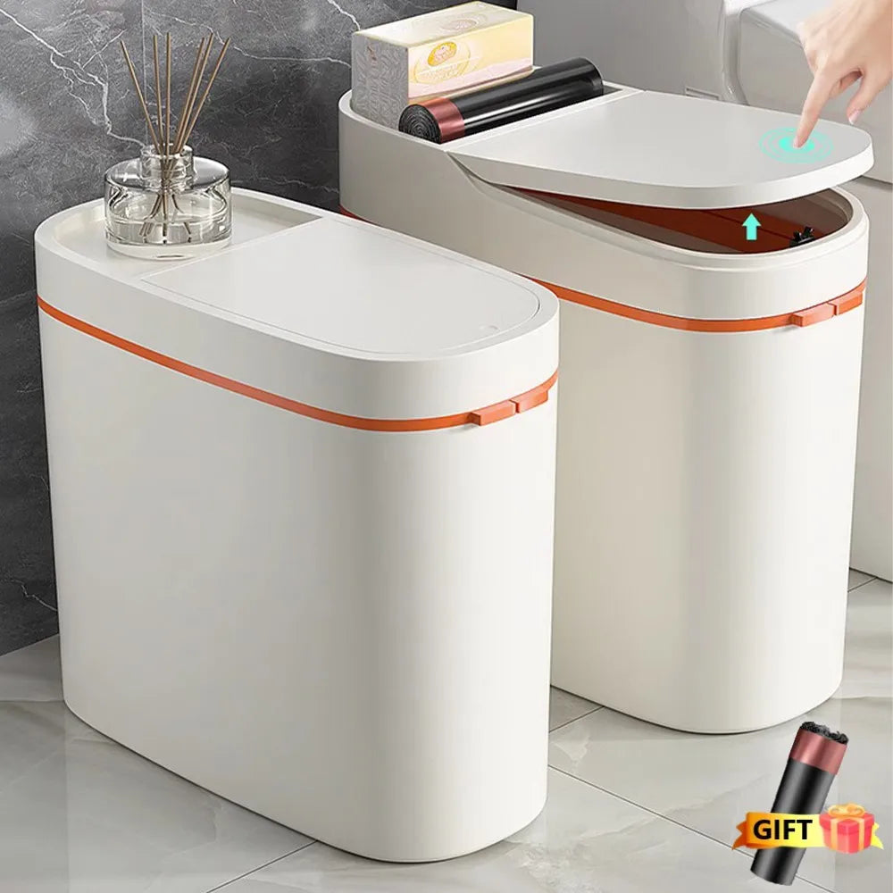 Bathroom Trash Can Wall Mounted Hanging Trash Bin With Lid Waterproof Narrow Seam Rubbish Bin Toilet Waste Garbage Bin 7/9L