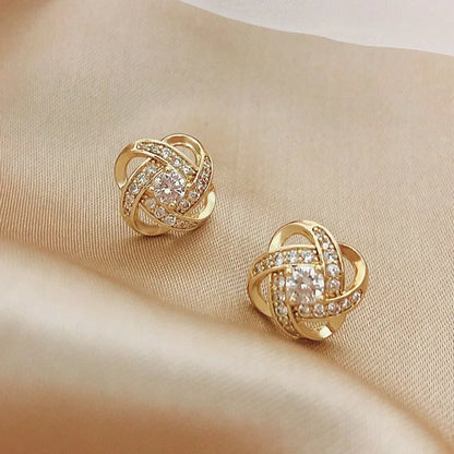 2025 Gifts Women Light Luxury Zircon Stud Earrings Simple Cross Hollow Geometric Exquisite Ear Jewellery Wedding Party