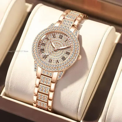 Luxury Women Shiny Bracelet Watches Fine Zircon Mechanical Lady Wristwatches Fashion Folding Watches Buckle Watch Reloj Mujer