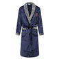 Plus Size Thick Flannel Men Robe Kimono Bathrobe Gown Coral Fleece Sleepwear Home Clothes Autumn Winter Nightwear Lounge Wear