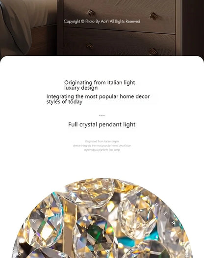 Bedroom Bedside Lamp Crystal Small Chandelier French Flower Light Luxury Entrance Cabinet Restaurant Cloakroom Hanging Line Lamp