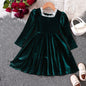 Elegant New Girl Embroidery Flower Girl Dresses for Wedding Autumn Winter Long Sleeve Princess Birthday Party Clothing 3-8Yrs