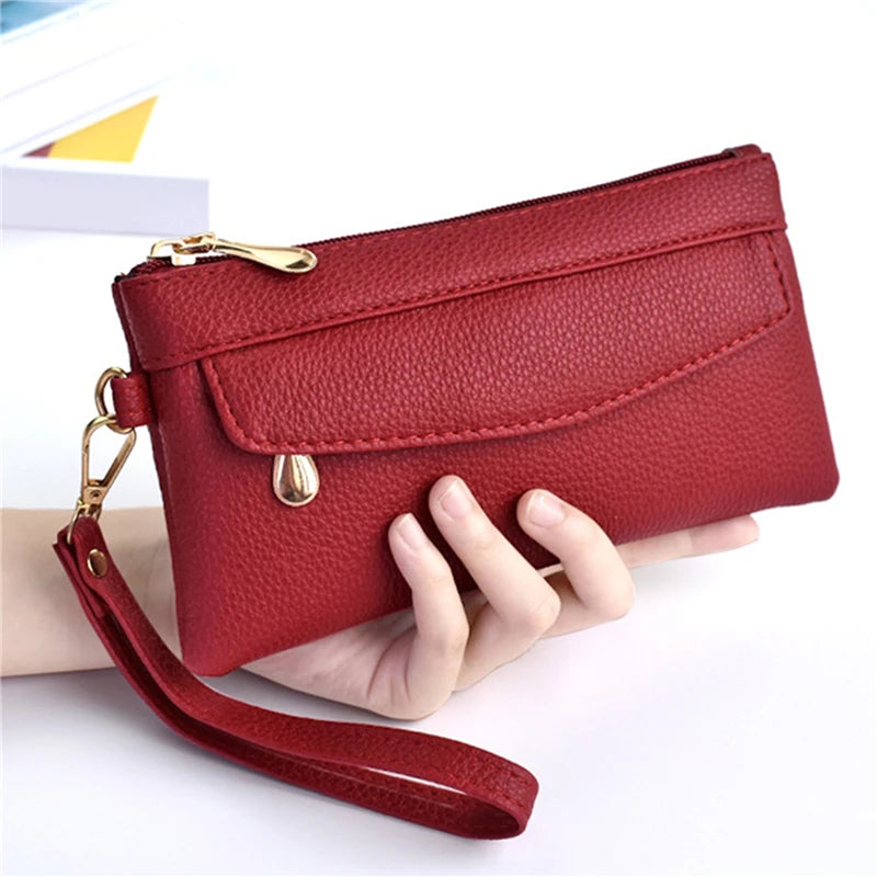 Women's Portable Fashion Wallet Pu Leather Hangbag Female Purses Coin Pocket Waterproof Phone For Ladies Bag