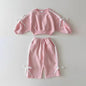 MILANCEL 2024 Autumn Children's Clothing 0-5Y Girls Bow Hoodies and Pants Set Kid's Sports Pullover Suit Sweatshirt 2Pcs