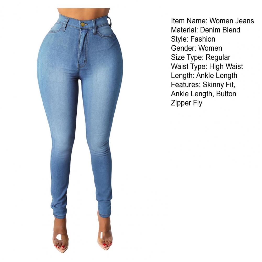 Skinny Jeans High Waist Women's Skinny Fit Denim Jeans with Zipper Fly Pockets Streetwear Fashion for A Stylish Look Denim