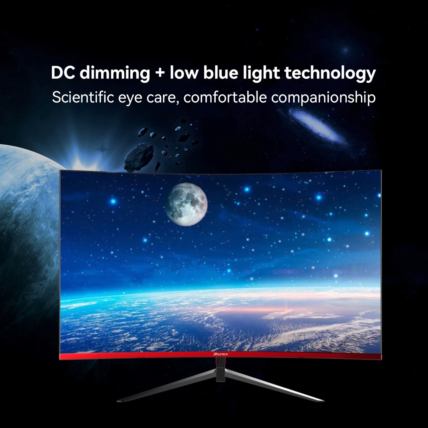 Reletech G27X Flex Pro Monitor 27" Gaming Curved 2560x1440 QHD 180Hz HDMI x2 DP x2 1800R 72% sRGB Adaptive Sync