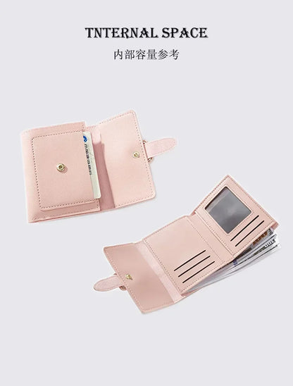 Candy Color Small Wallets PU Leather Coin Pures Ladies Card Holder Standard Short Purses for Women Solid Purses Practical
