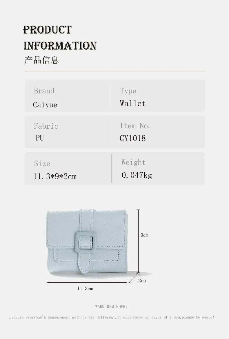 Candy Color Small Wallets PU Leather Coin Pures Ladies Card Holder Standard Short Purses for Women Solid Purses Practical