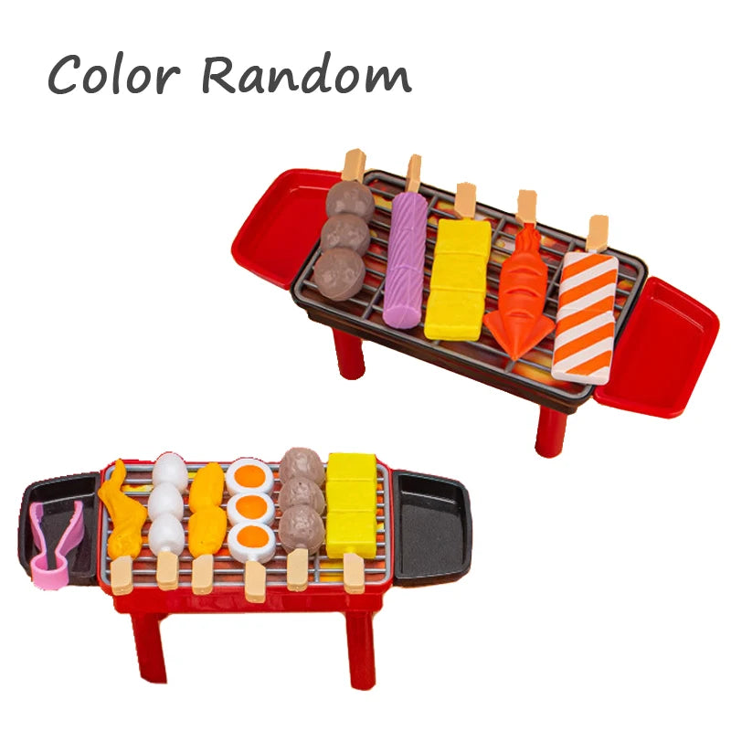 Kids Pretend Play Kitchen Toys Simulation Food Barbecue Cooking Toys Children Educational Play House Interactive Toys For Girl