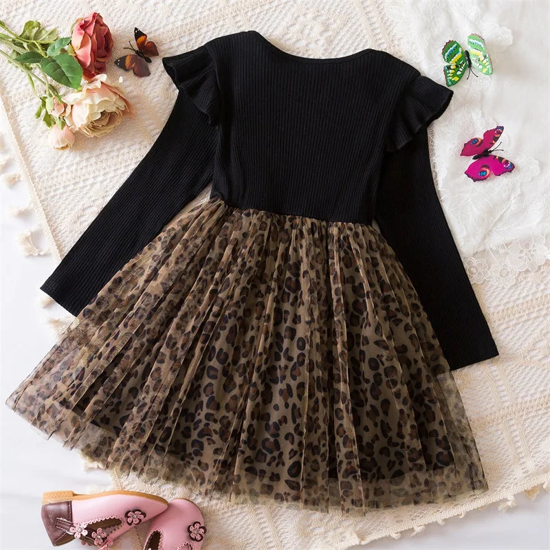 Elegant New Girl Embroidery Flower Girl Dresses for Wedding Autumn Winter Long Sleeve Princess Birthday Party Clothing 3-8Yrs