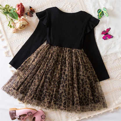 Elegant New Girl Embroidery Flower Girl Dresses for Wedding Autumn Winter Long Sleeve Princess Birthday Party Clothing 3-8Yrs