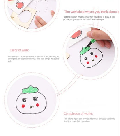 Kids Drawing Toys Montessori DIY Painting Stencils Template Wooden Craft Puzzle Educational Toys for Boys Girls Birthday Gift