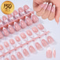 360/150pcs/box Nude Pink Almond French False Nails White Tip Design Short Wearing Fake Nails Women Nails Press On Nails Manicure