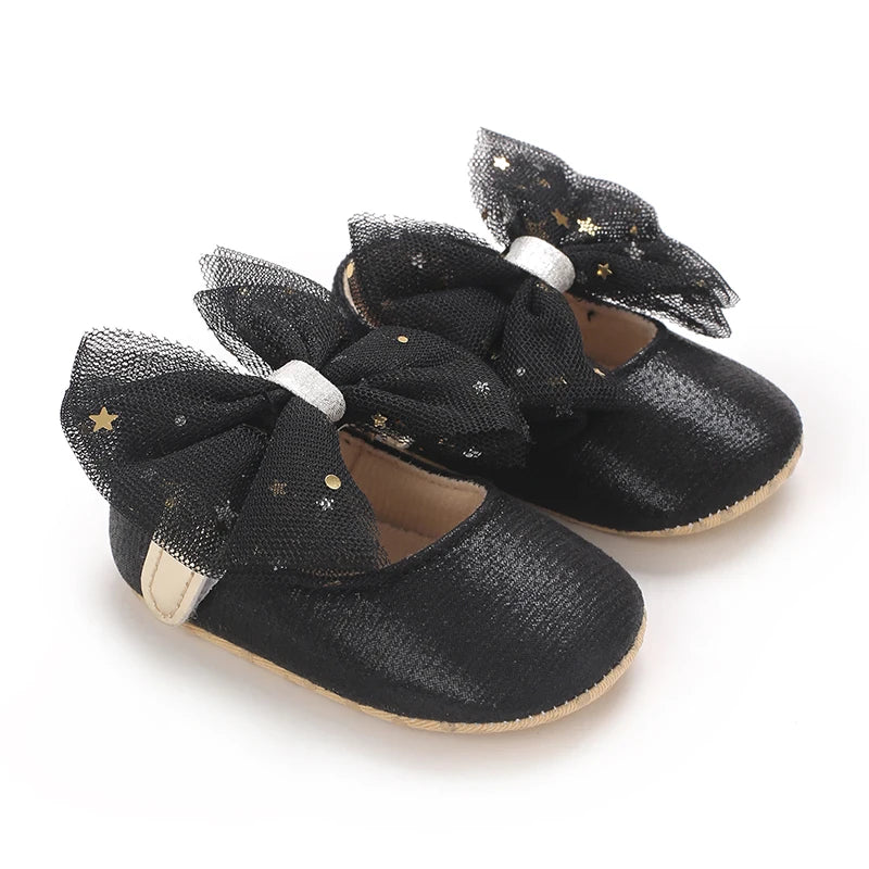 Black British Retro Princess Shoes For Spring And Autumn 0-18 Months Baby Shoes With Soft Soles And Non Slip Baby Walking Shoes