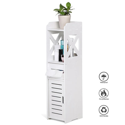 Bathroom Cabinet White Wooden Bathroom Cabinet Toilet Storage Shelf  Organizer Toilet Cabinet Wooden Bathroom Cabinet