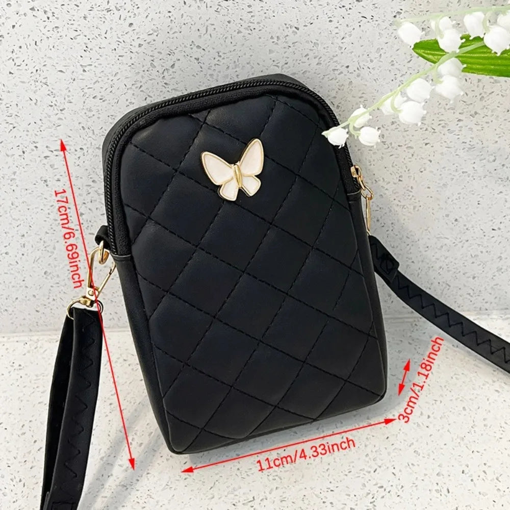 PU Leather Shoulder Bag Fashion Mini Embroidery Crossbody Bag Women Fashion Mobile Phone Bags Waterproof Handbag Female Wallet
