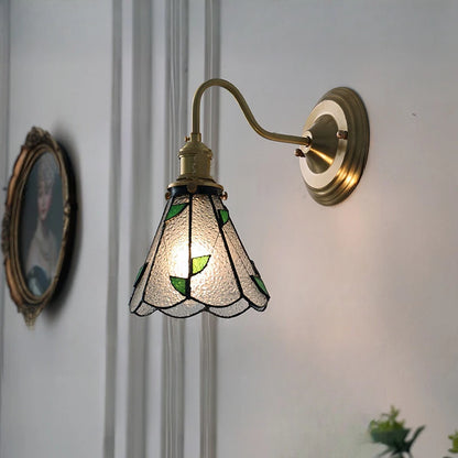 Bedroom headboard Tiffany living room background wall light light luxury Nordic American retro corridor corridor all copper wall