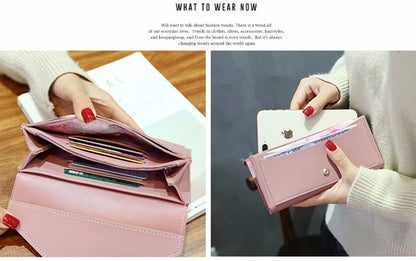 Multi-functional Wallet For Women Large Capacity PU Leather Women's Purses Long Hasp Cards Holder Ladies Money Coins Clutch Bag