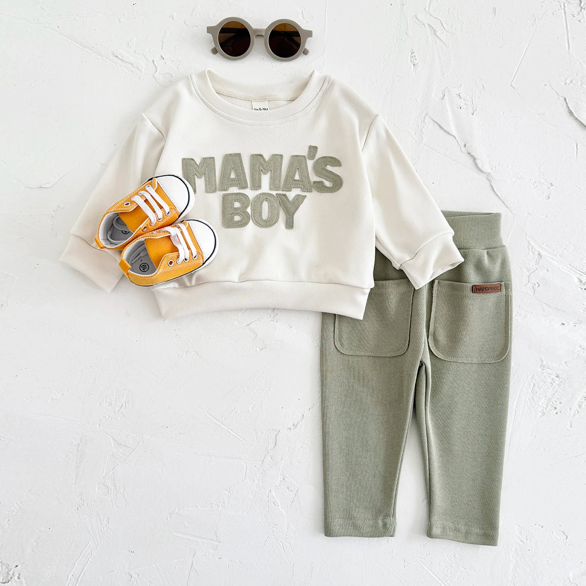 2025 Baby Boy Clothes MAMA'S BOY Sets Fall Baby Girl Infant Outfit Sweatshirt Top Pants 2Pcs Long Sleeve Winter Warm Infant Suit