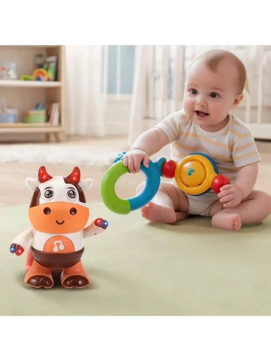 Baby Dancing Cow Toy - Electric Music Plush Cow with Funny Songs and Moves, Baby Interactive Baby Toys, Cute Toddler Christmas G