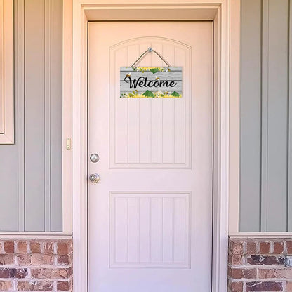Rustic Welcome Wall Hanging Decor Wood Art Plaques Sign Door Sign for Home Living Room Front Door Decor