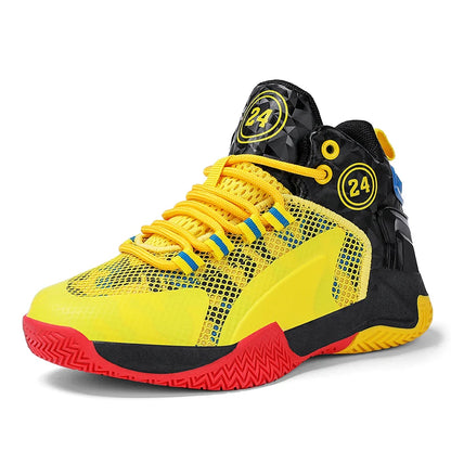 Kids Basketball Shoes Boys Sneakers Non-slip Child Trainer Basket Shoes Outdoor Leather Children Sport Shoes