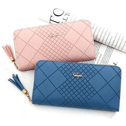 Women Fashion PU Leather Coin Purse Long Zipper Card Holder Large Capacity Wallet HandBags Money Pocket Phone Bag Wristlet Bags