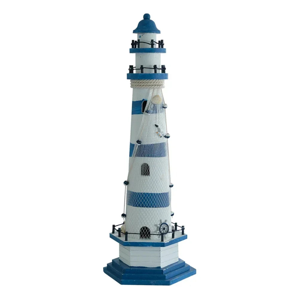 Mediterranean Wooden Lighthouse Sea Decorations Home Decoration Creative Marine Style Decor Gifts For Kids Living Room Ornament