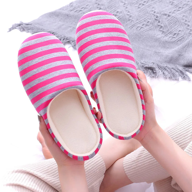 Home Slippers For Women Men Soft House Winter Indoor Light Comfort Floor Shoes Female Male Silence Slides Bedroom Japanese Style