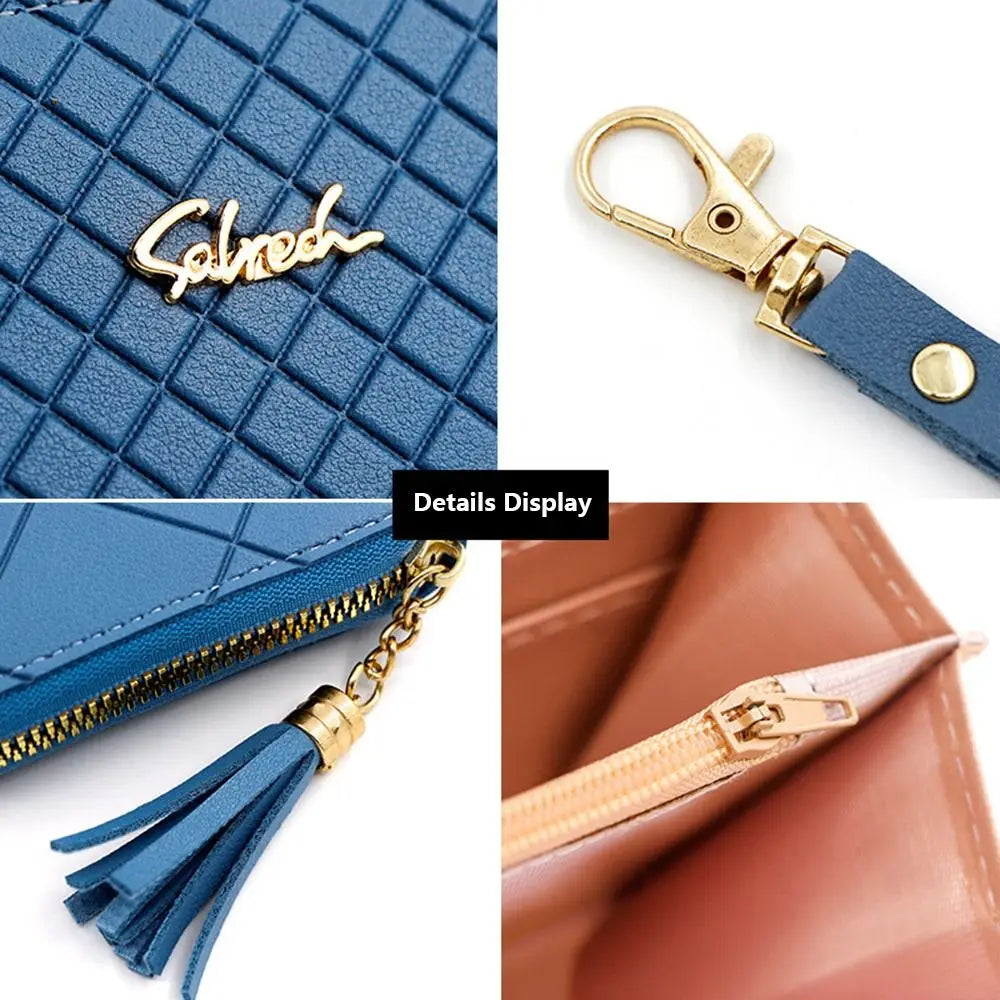 Women Fashion PU Leather Coin Purse Long Zipper Card Holder Large Capacity Wallet HandBags Money Pocket Phone Bag Wristlet Bags