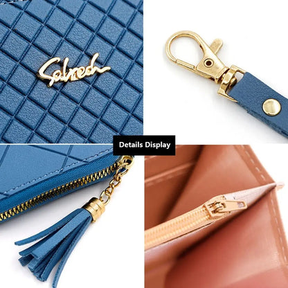 Women Fashion PU Leather Coin Purse Long Zipper Card Holder Large Capacity Wallet HandBags Money Pocket Phone Bag Wristlet Bags
