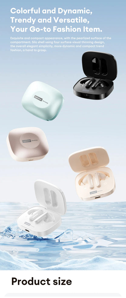 New Lenovo LE209 Wireless Bluetooth Earphone ANC Noise Reduction HiFi Music Bluetooth Headphone 30H Battery Life Gaming Headset