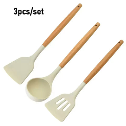 5PCS Kitchen Essentials Advanced Silicone Kitchenware Set with Spatula, Spoon, and Oil Scraper Cooking Utensils Appliances