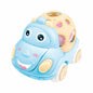 Baby Car Toys for 6 12 Months Friction Car Infant Soft Rubber Inertial Push and Go Vehicles Roll Car Hand Rattle Gift for Kids