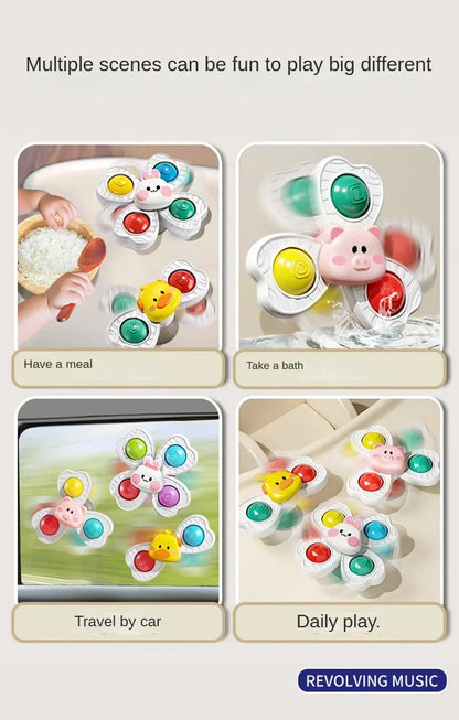 Baby Sucker Spinning Toys Children Bath Montessori Education Rotating 3 Years Bathroom Toys for Toddler Infant Toys for Baby