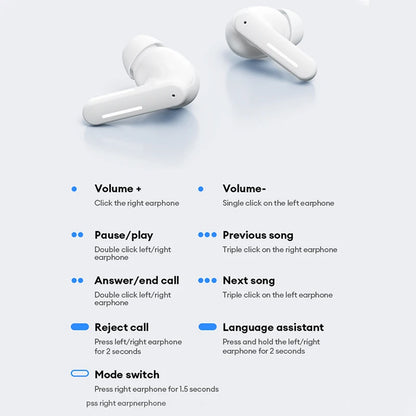 New Lenovo LE209 Wireless Bluetooth Earphone ANC Noise Reduction HiFi Music Bluetooth Headphone 30H Battery Life Gaming Headset