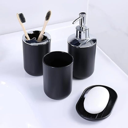 Bathroom Accessory Set,6 Piece Gift Set,Toothbrush Holder,Toothbrush Cup,Soap Dispenser,Soap Dish,Toilet Brush Holder,Trash Can